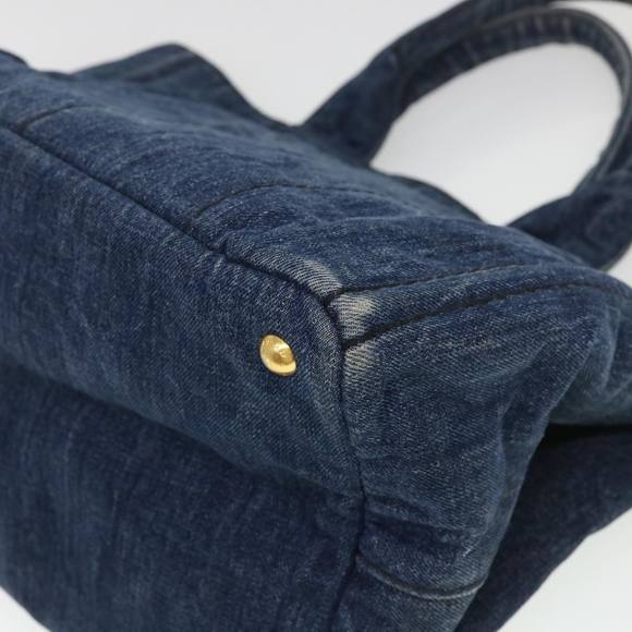 PRADA Canapa GM Hand Bag Canvas Blue Auth 38860 - Picture 15 of 16